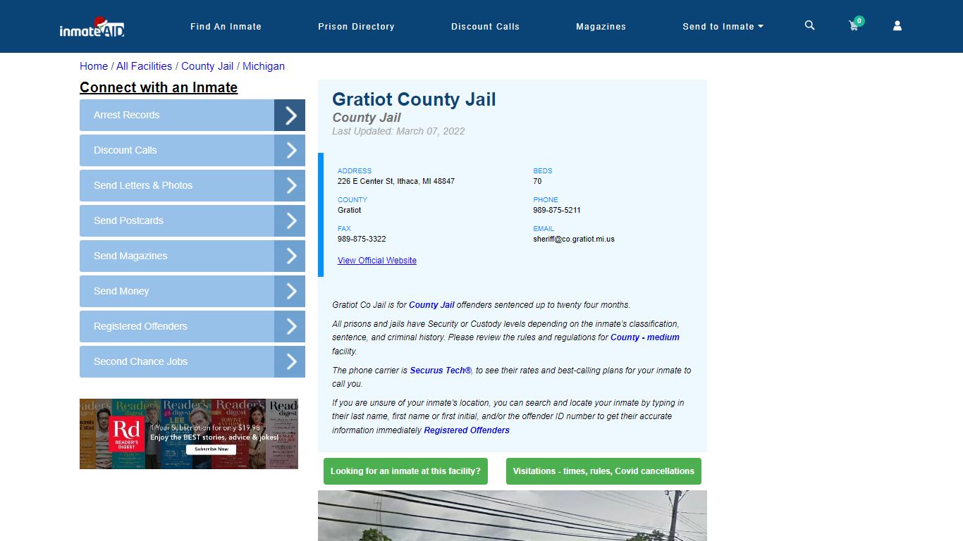 Gratiot County Jail - Inmate Locator - Ithaca, MI